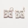Brass Micro Pave Grade AAA Cubic Zirconia Pendants ZIRC-G090-44P-NR-1