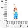 304 Stainless Steel Enamel Pendants STAS-F358-01G-04-3
