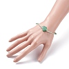 Natural Green Aventurine Heart Braided Cord Bracelet BJEW-JB07685-03-3
