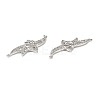 Brass Pave Clear Cubic Zirconia Connector Charms KK-E068-VB381-3