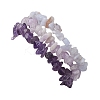 3Pcs Natural Lavender Amethyst & Natural Blue Lace Agate Chip Beaded Stretch Bracelet Sets BJEW-JB10864-3