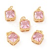 Real 18K Gold Plated Brass Inlaid Cubic Zirconia Charms ZIRC-L100-073G-06-1