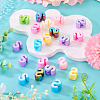 20Pcs UV Plating Opaque Acrylic European Beads OACR-TADJ0001-16S-4