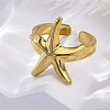 Stafish 304 Stainless Steel Open Cuff Rings for Women RJEW-F174-01G-1