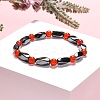 Round Natural Carnelian(Dyed & Heated) Stretch Bracelets BJEW-G072-13-5