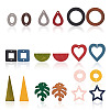 120Pcs 20 Style Painted Wood Pendants/Links/Cabochons/Bead WOOD-BT0001-05-1