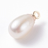 Natural Pearl Charms X-PALLOY-JF01281-02-3