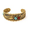 Tibetan Style Alloy Cuff Bangles BJEW-Q769-02AG-2