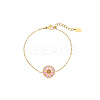 Stylish 304 Stainless Steel Gold-Plated Cat Eye Necklace and Bracelet UJ8969-1-1