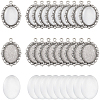 DIY Blank Oval Dome Pendant Making Kit DIY-SC0023-73-1