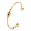 Screw End Ball 304 Stainless Steel Open Cuff Bangles LS-BJEW-G677-01G-3