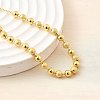 Brass Round Beads Slider Bracelets for Women BJEW-D317-13A-G-2