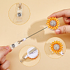 4Pcs 2 Colors Sunflower Resin & Rhinestone Badge Reel DIY-FH0009-73-3