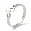 Non-Tarnish Constellations 304 Stainless Steel Open Cuff Ring for Women RJEW-L122-001P-05-1