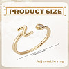 1Pc Brass Micro Pave Clear Cubic Zirconia Open Cuff Rings for Women RJEW-LP0002-37Z-2