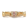 Brass Micro Pave Cubic Zirconia Fold Over Clasps KK-U037-43G-01-1