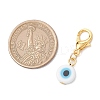 10Pcs Flat Round Handmade Evil Eye Lampwork Pendant Decorations HJEW-JM03489-04-3