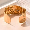 Textured 304 Stainless Steel Cuff Bangles for Women STAS-Z108-09G-01-3
