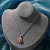 Zinc Alloy Sunflower Rhinestone Sport Ball Pendant Cable Chain Necklaces LS-NJEW-U024-01P-01-1