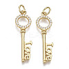 Brass Micro Pave Clear Cubic Zirconia Pendants for Valentine's Day ZIRC-N039-089-NF-2