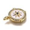 Brass Micro Pave Clear & Royal Blue Cubic Zirconia Pendants ZIRC-B0003-15G-3