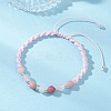 Natural White Moonstone & Natural Rose Quartz & Natural Pink Opal & Natural Rhodochrosite Gradient Color Round Bead with Nylon Thread BJEW-JB12917-01-2