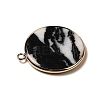 Natural Black & White Agate Pendants G-A213-01G-08-3