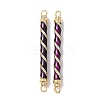 Brass Micro Pave Clear Cubic Zirconia Connector Charms KK-C143-50G-02-1