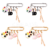 Painting 304 Stainless Steel Safety Pin Brooches JEWB-YW00001-01-2