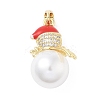 Christmas Theme Brass Micro Pave Cubic Zirconia Pendants KK-F877-30G-01-1