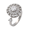 Sunflower Rotatable Open Cuff Rings for Women LS-RJEW-C118-10P-4