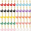 50Pcs 10 Styles Heart Alloy Enamel Pendant Decorations HJEW-YW00114-2