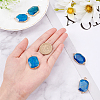 5pcs Natural Crackle Agate Links Connectors G-AR0004-02-3