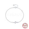 Anti-Tarnish Rhodium Plated 925 Sterling Silver Micro Pave Cubic Zirconia Link Bracelets ZA1067-1-1