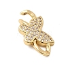 Brass Micro Pave Clear Cubic Zirconia Connector Charms KK-A266-09A-G-2