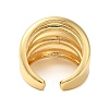 Three-layer Brass Open Cuff Rings for Women RJEW-A046-08G-3