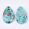 Assembled Synthetic Imperial Jasper and Turquoise Pendants G-S329-077A-2
