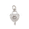 Brass Micro Pave Cubic Zirconia Charms KK-G544-13P-1