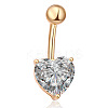 Brass Cubic Zirconia Belly Rings WGBA42D-02-2