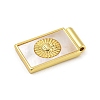 Rack Plating Brass Pave Natural Shell Pendants KK-G513-27G-2