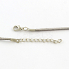 2mm Faux Suede Cord Necklace Making with Iron Chains & Lobster Claw Clasps NCOR-R029-08-3