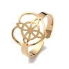 Heart with Sailor's Knot 304 Stainless Steel Open Cuff Ring for Women RJEW-E073-01G-1