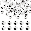 20Pcs White Cube Letter Silicone Beads 12x12x12mm Square Dice Alphabet Beads with 2mm Hole Spacer Loose Letter Beads for Bracelet Necklace Jewelry Making JX432Z-1