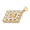 Brass Micro Pave Clear Cubic Zirconia Pendants KK-Q813-16A-G-2