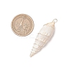 Copper Wire Wrapped Natural Spiral Shell Big Pendants PALLOY-JF03397-01-2