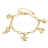 Summer 304 Stainless Steel Sea Animals Charm Bracelets BJEW-D359-16D-G-2