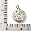 Brass with Natural Shell Carved Pendants KK-Z091-01P-02-3