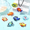 8Pcs 8 Colors Handmade Lampwork Pendants LAMP-YW0004-33-4