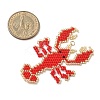 Beaded Crayfish Charms PALLOY-CJ00175-2