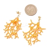 Star with Coral Handmade Glass Seed Beads Tassel Stud Earrings EJEW-MZ00472-02-4